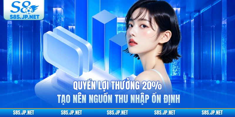 Quyền lợi thưởng 20% tạo nên nguồn thu nhập ổn định